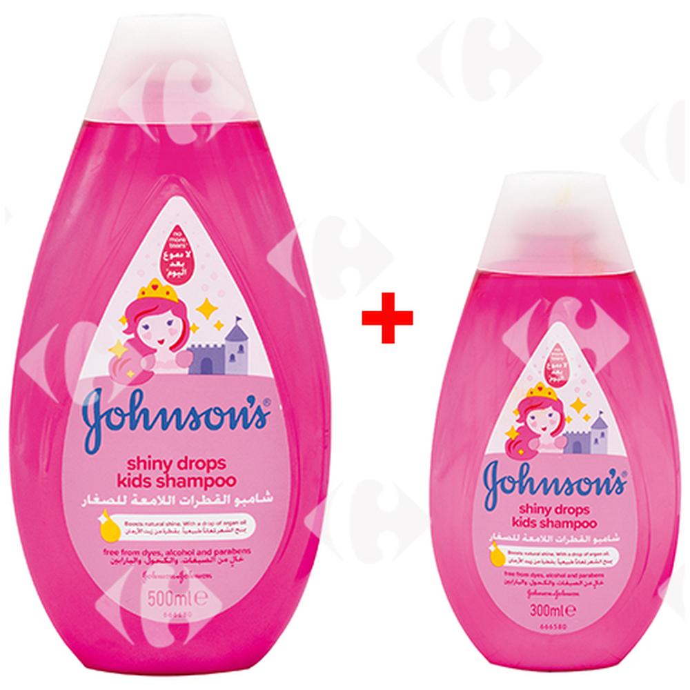[670176] Pack Shampoing Shiny drops Johnson 500ml + Après-Shampoing 300ml Gratuit.