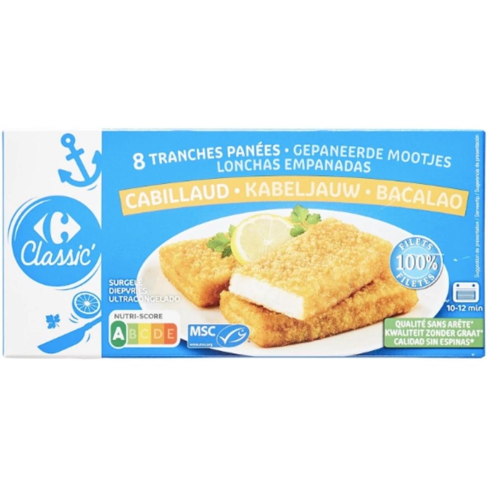 [625542] Panés de Cabillaud Carrefour 400g 8 unités.