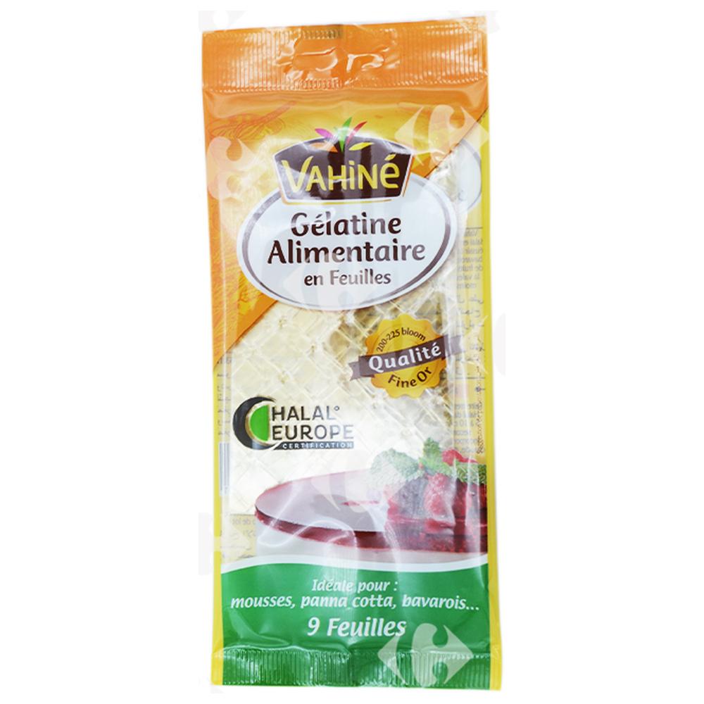[524552] Gélatine Alimentaire en Feuilles Vahiné 17g.