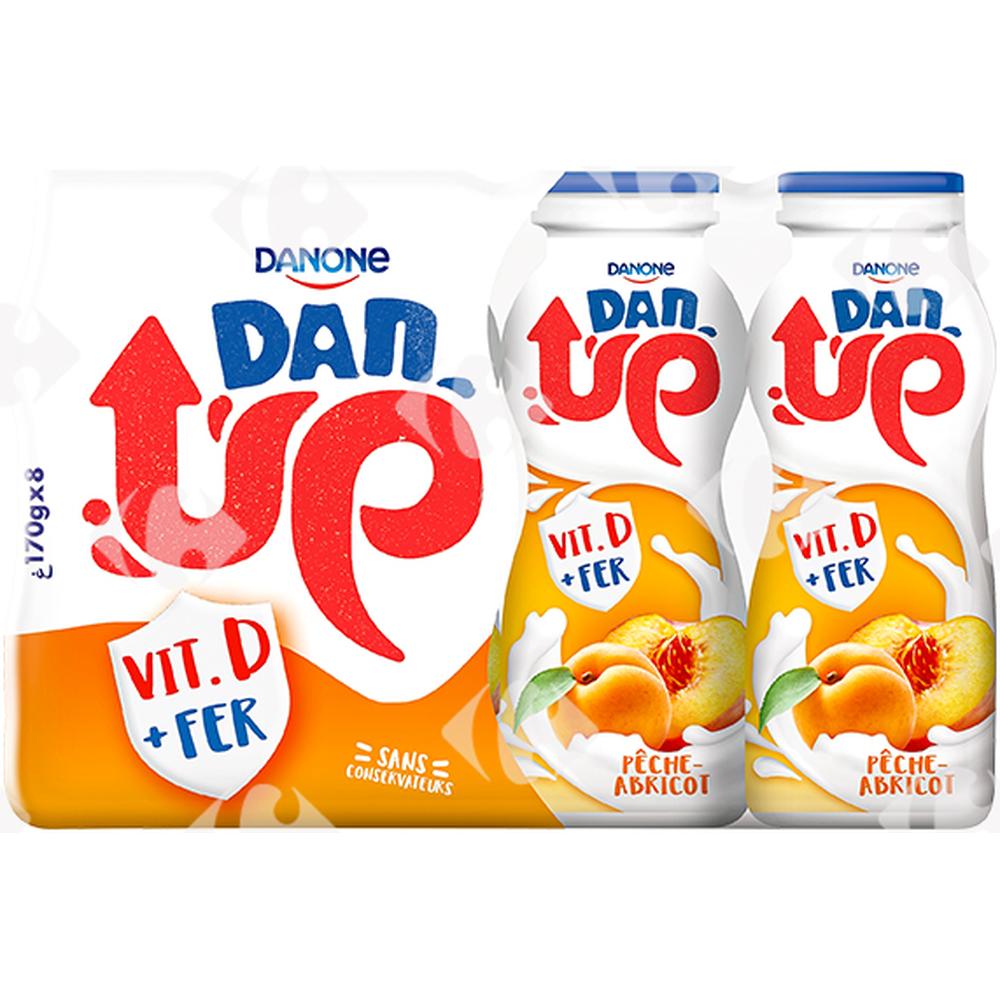 Pack Yaourt à Boire Pêche Abricot Danup Danone 8x170g.