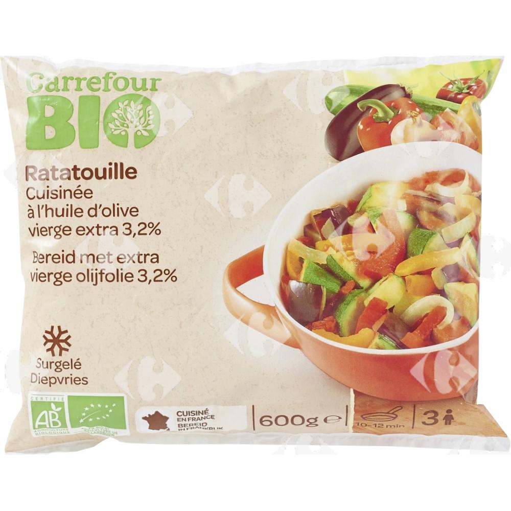 [689688] Légumes Cuisinés Bio Ratatouille Carrefour Bio 600g.