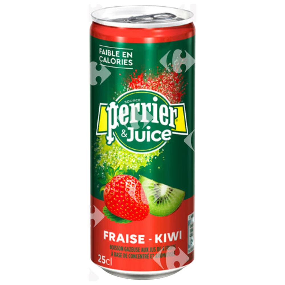 [689502] Eau Gazeuse Fruitée Fraise et Kiwi Perrier & Juice 25cl.