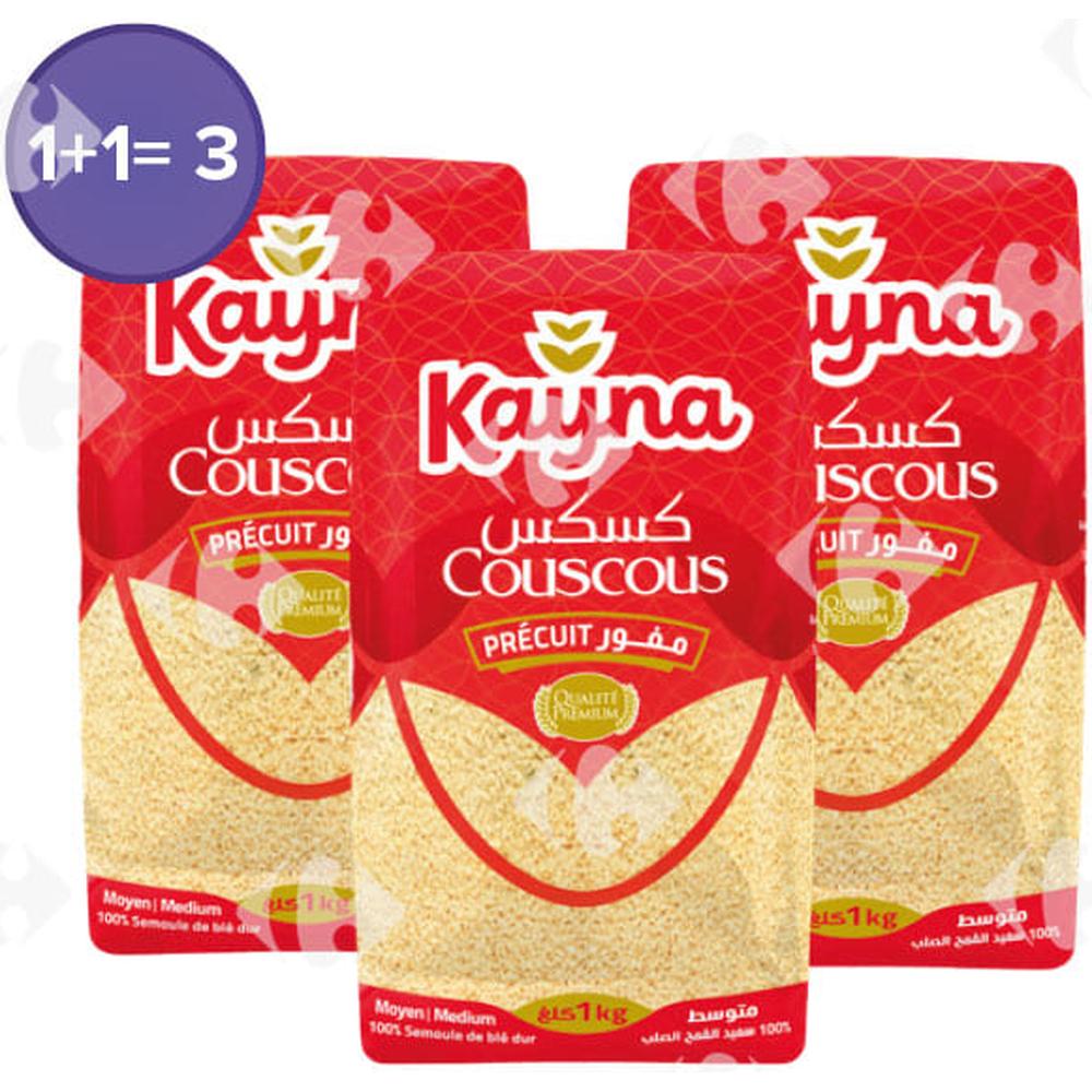 [684287] Lot de 3 Couscous Moyen Blé Dur Kayna (3ème Gratuit).