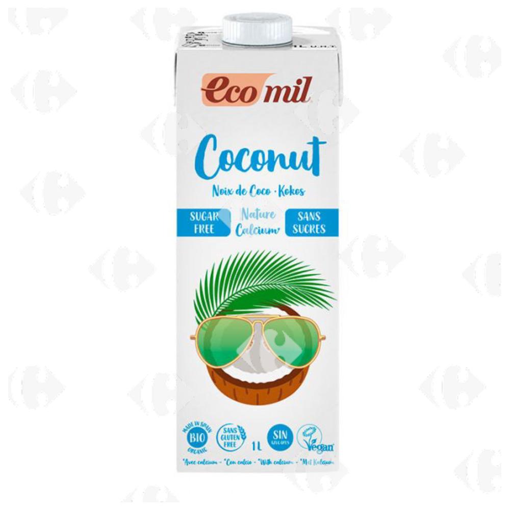 Lait de Coco Calcium Sans Sucre Bio Ecomil 1L.