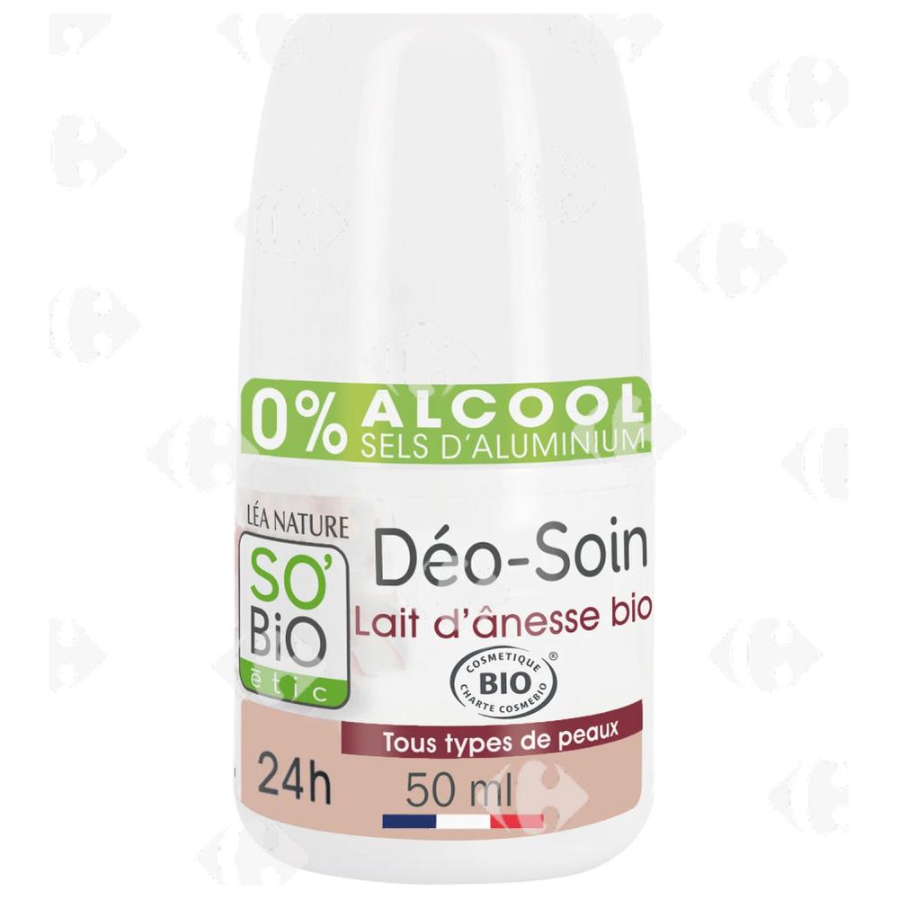 [682879] Déodorant Bille Soin 24h Hydratant au Lait d'Ânesse Bio So'Bio 50ml