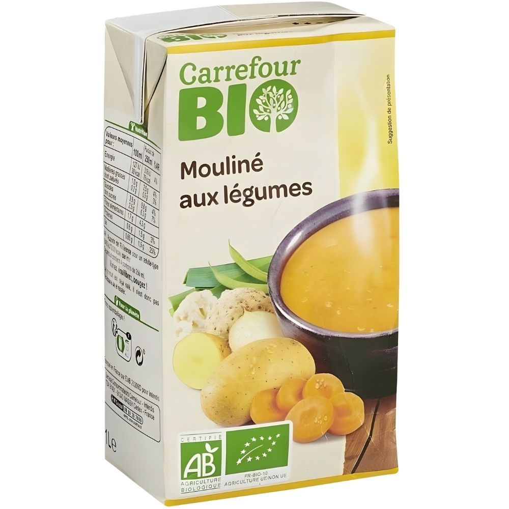 Soupe Bio Mouliné au Légumes Bio Carrefour Bio 1L