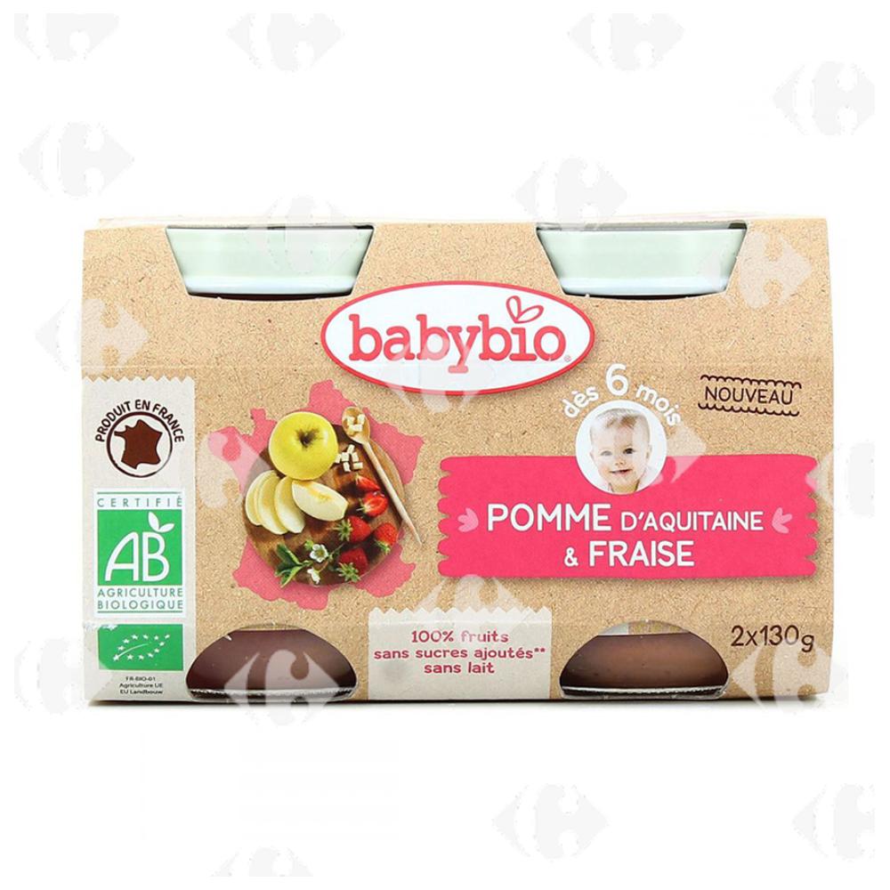 [682969] Pot Pomme d'Aquitaine et Fraise Babybio 2x130g