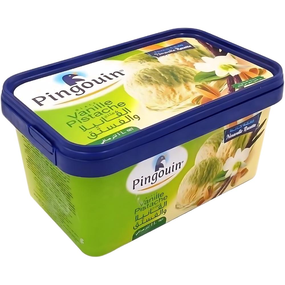 [20050] Crème Glacée Vanille Pistache Pingouin en Bac 1L