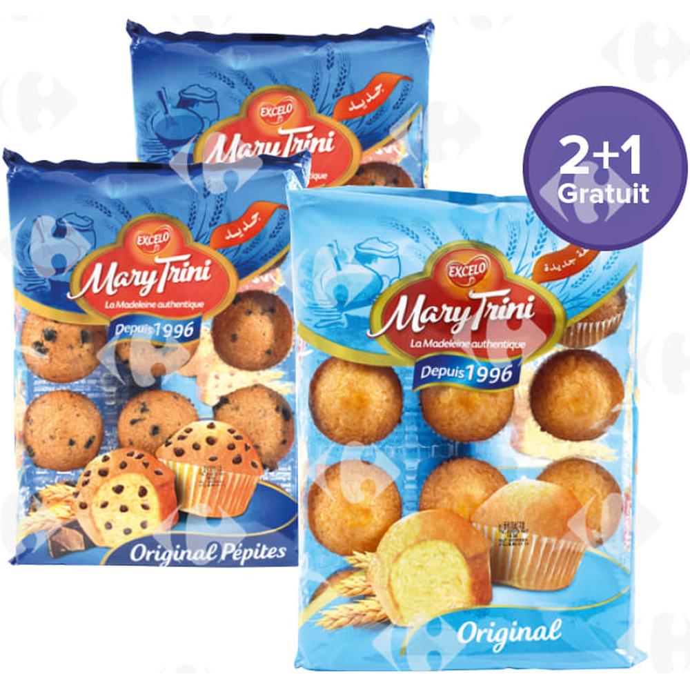 [609333] Lot de 2 Madeleines Pépites Mary Trini 270g + Madeleines Original Mary Trini 250g Gratuite.