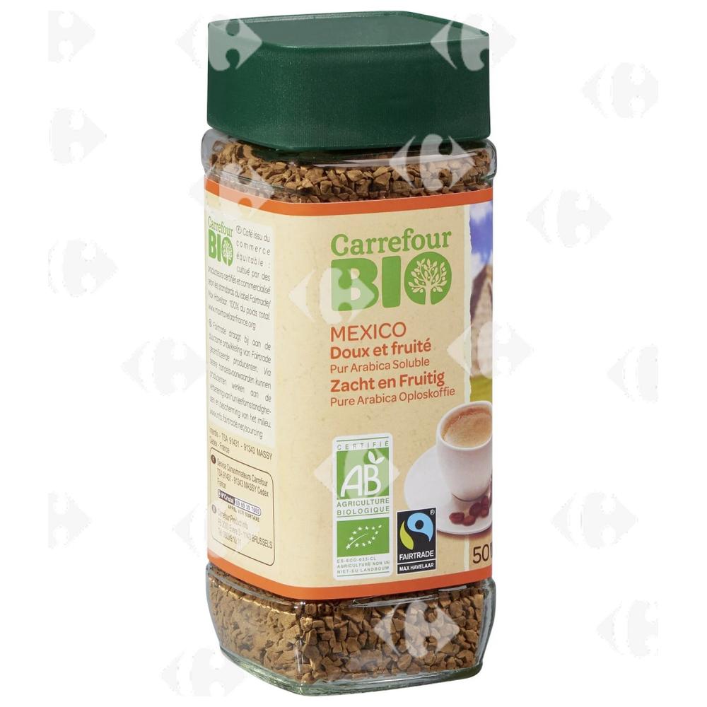 [666699] Café Soluble Doux et Fruité Mexico Carrefour Bio 100g