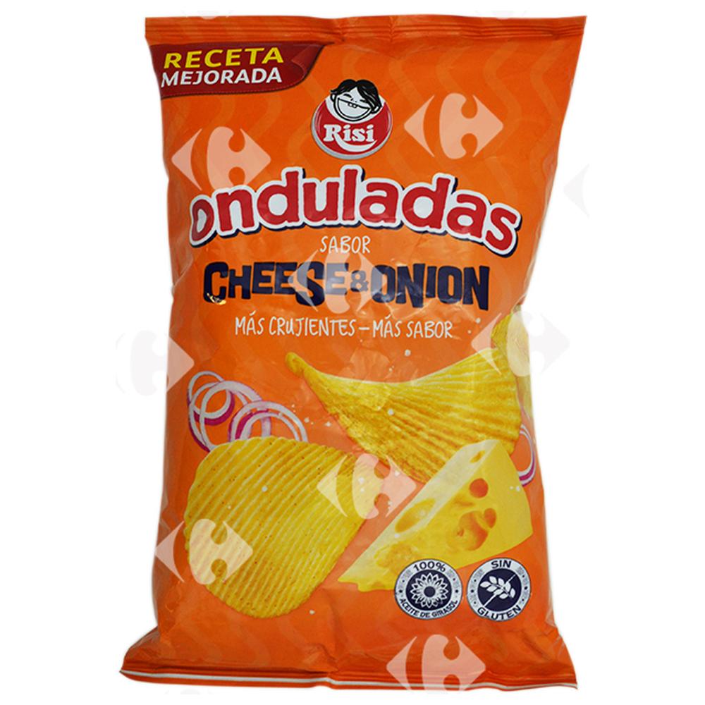 Chips Onduladas au Fromage et aux Oignons Sans gluten Risi 100g.