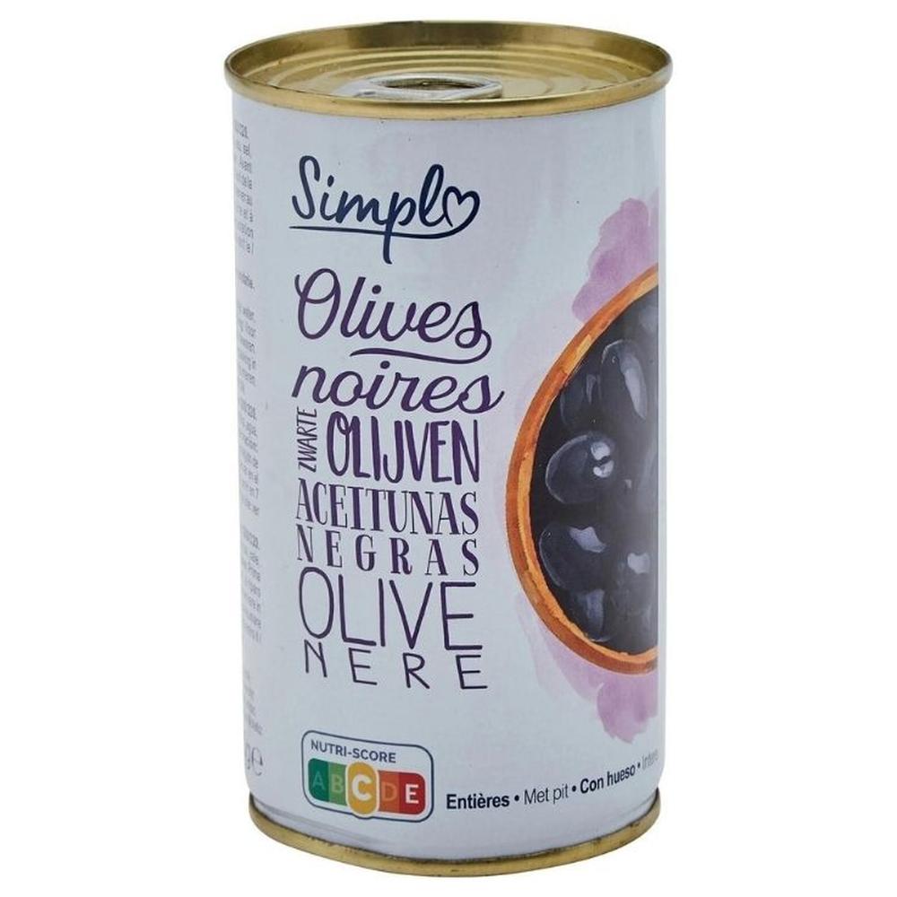 Conserve d'Olives Noires Entières Carrefour Simpl 350g.