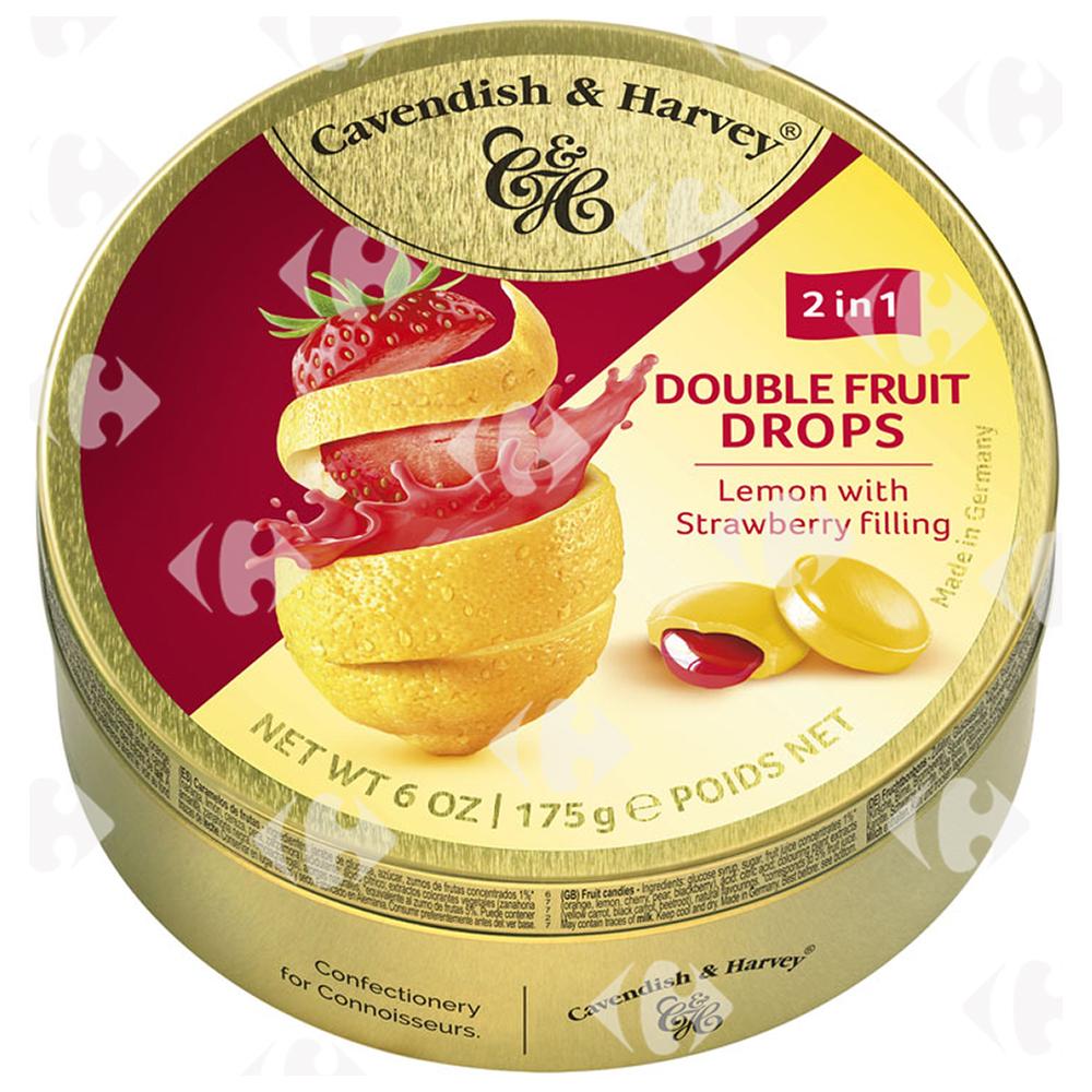 [689105] Bonbons aux Agrumes Fraise et Citron Cavendish & Harvey 175g