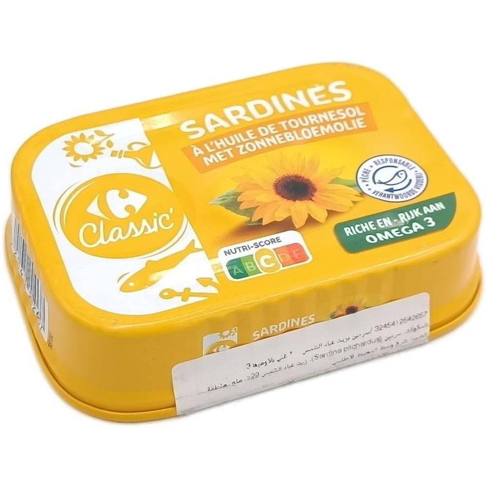 [705691] Sardines à l'Huile de Tournesol Carrefour 135g.