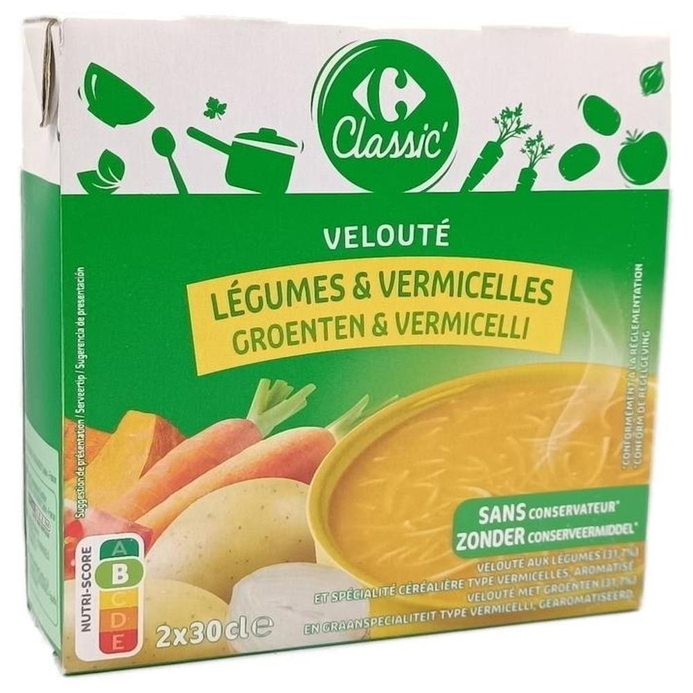 [704430] Velouté Légumes Vermicelles Carrefour 2x30cl