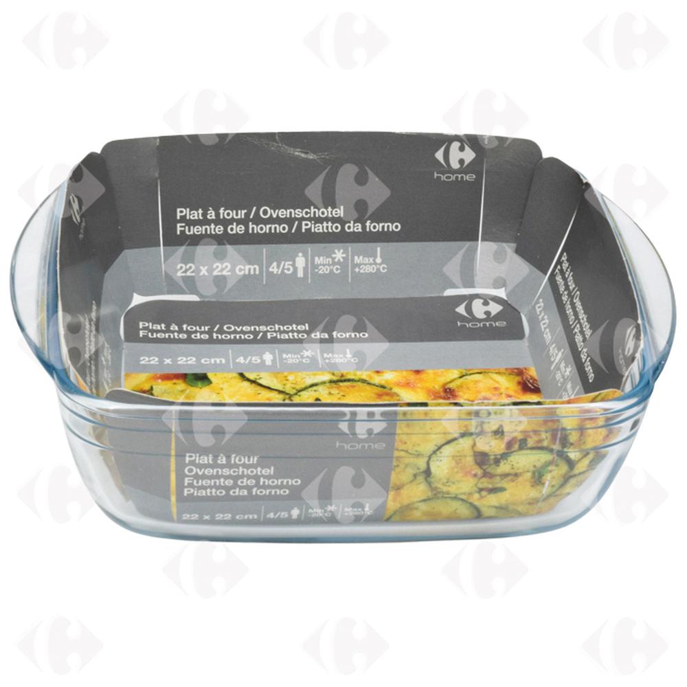 [527002] Plat à Four Carré en Verre 22x22cm Carrefour Home 1 unité.
