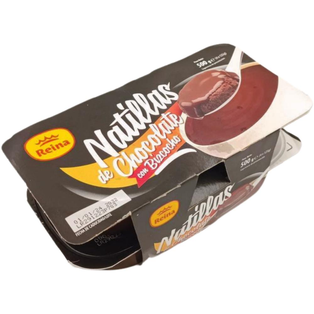 [644853] Crème Dessert Chocolat avec Gâteau Reina 125g 4 unités.