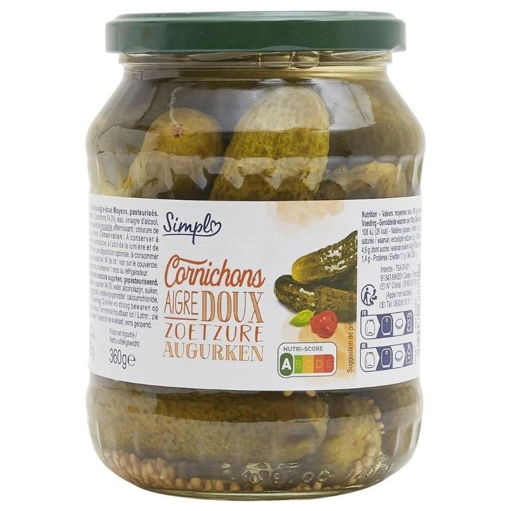 [731939] Cornichons Aigre-Doux Simpl 360g