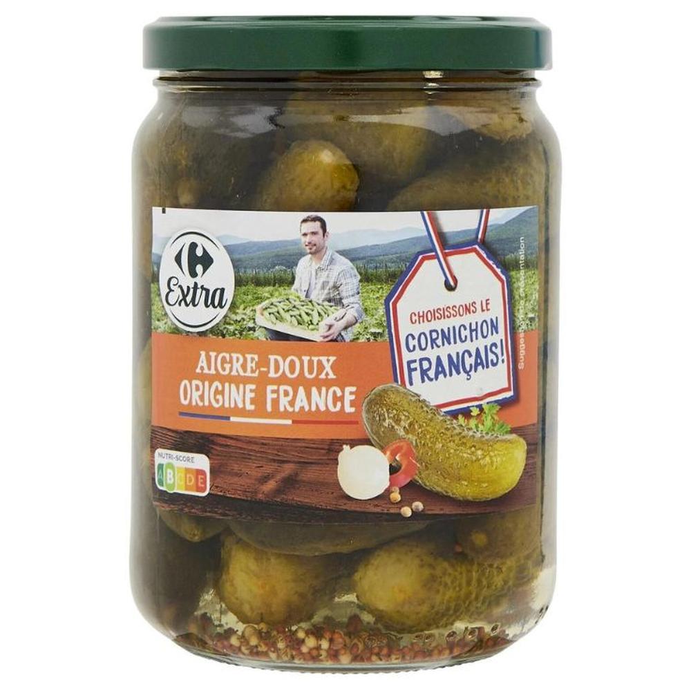 [626254] Cornichons Aigre-Doux Carrefour Extra 900g