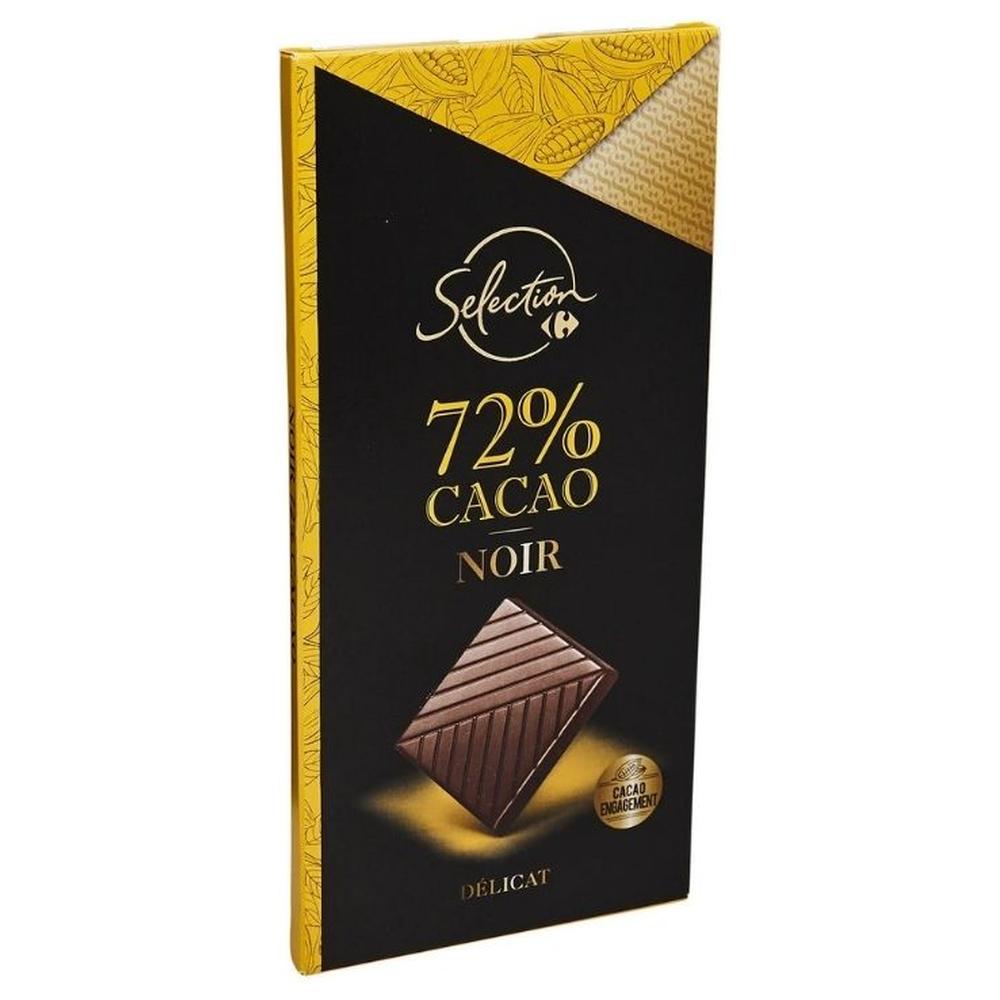 Tablette Chocolat Noir 72% Carrefour Selection 80g