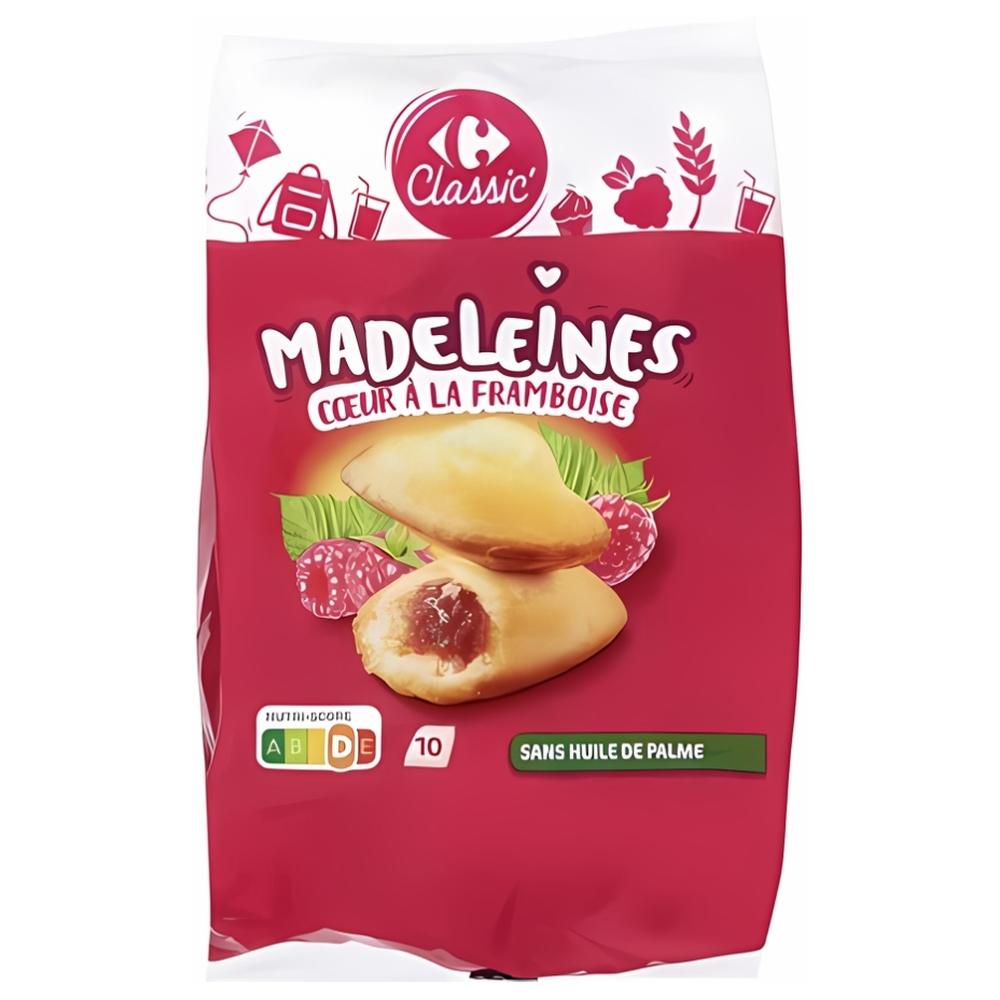 [700225] Madeleine Fourrée à La Framboise Carrefour Classique 400g 10 unités