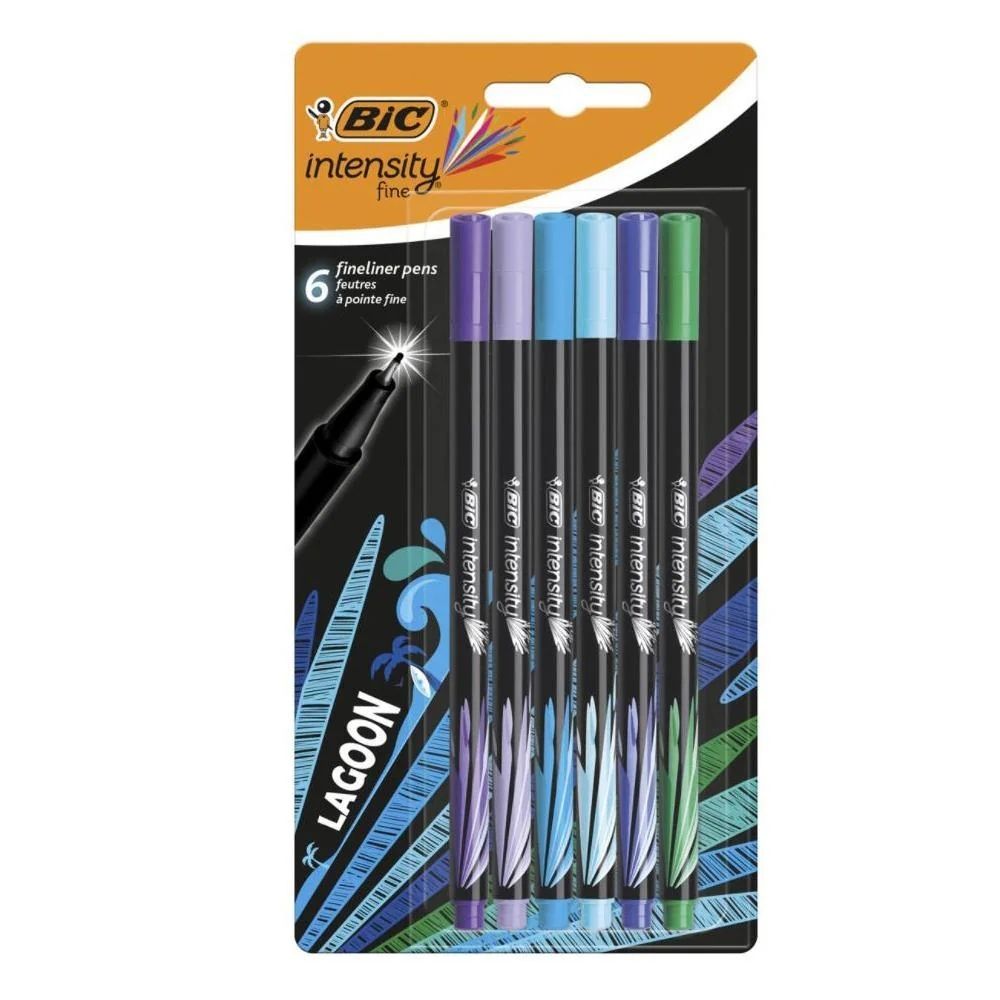 [619747] Feutres Fins Bic Intensity Lagon 6 couleurs