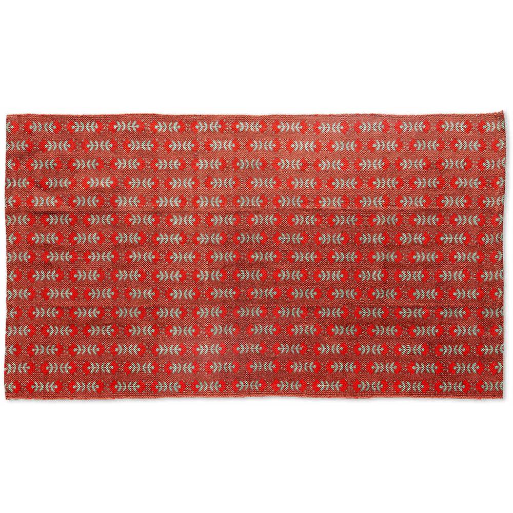 Tapis Imprimé sur Fond Rouge 90x150cm