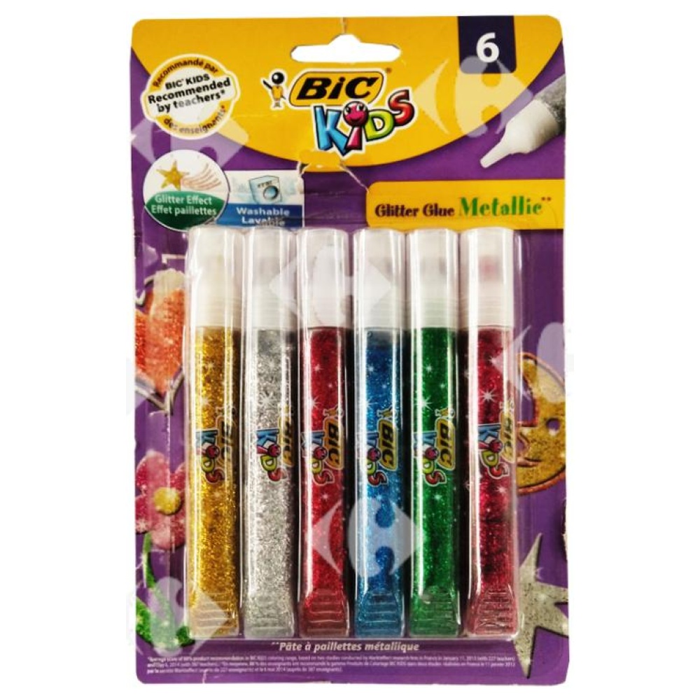 Colle Paillettes Metallic Glitter Glue 6 unités