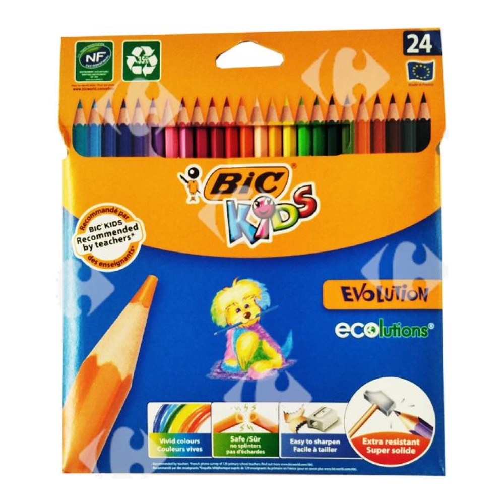 [56437] Crayon de Couleur Evolution Bic 24 unités