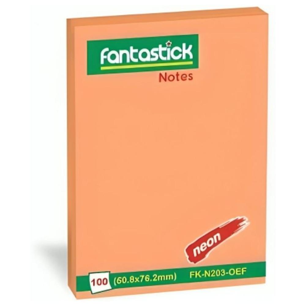 [69783] Bloc Notes Adhésives Fantastick Orange Néon de 100 Feuilles 50×76 cm