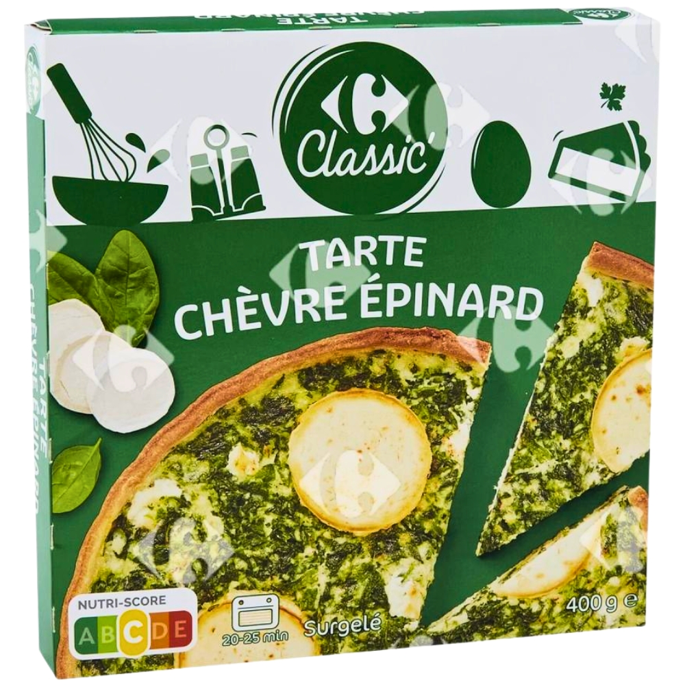 [188690] Tarte Chèvre Épinards Carrefour 400g