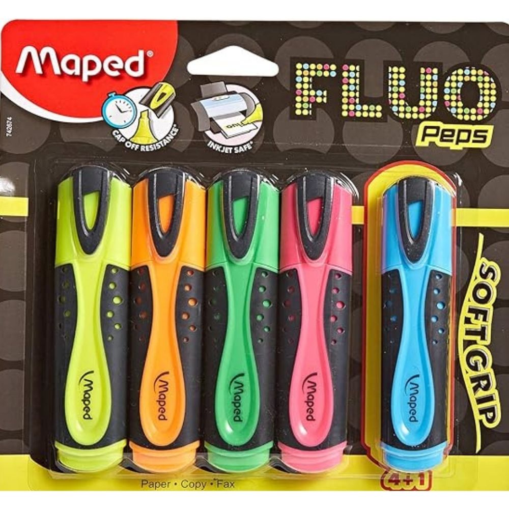 [369985] Marqueur Maped Fluo Peps Soft Grip 4 unités