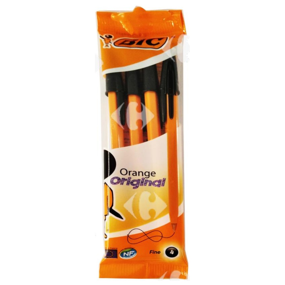 [648072] Pochette de Stylos Bille Noir Bic 4 unités