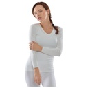 Pull Femme à Manches Longues Col V avec Dentelle Blanc - Taille M