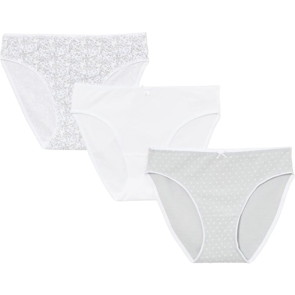 Lot 3 Slips Femme Coton Imprimés Bio Blanc
