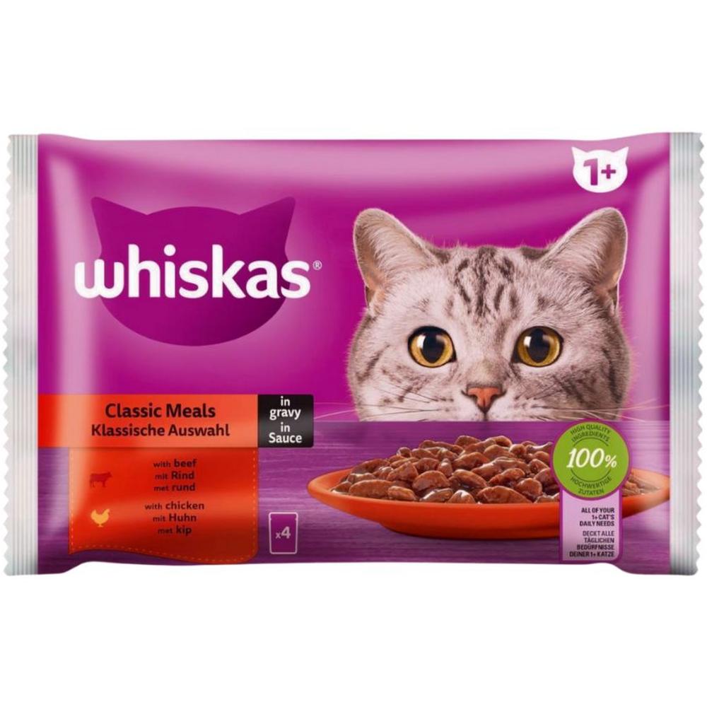 [718877] Pochon pour Chat Adulte Viande Whiskas 4x85g