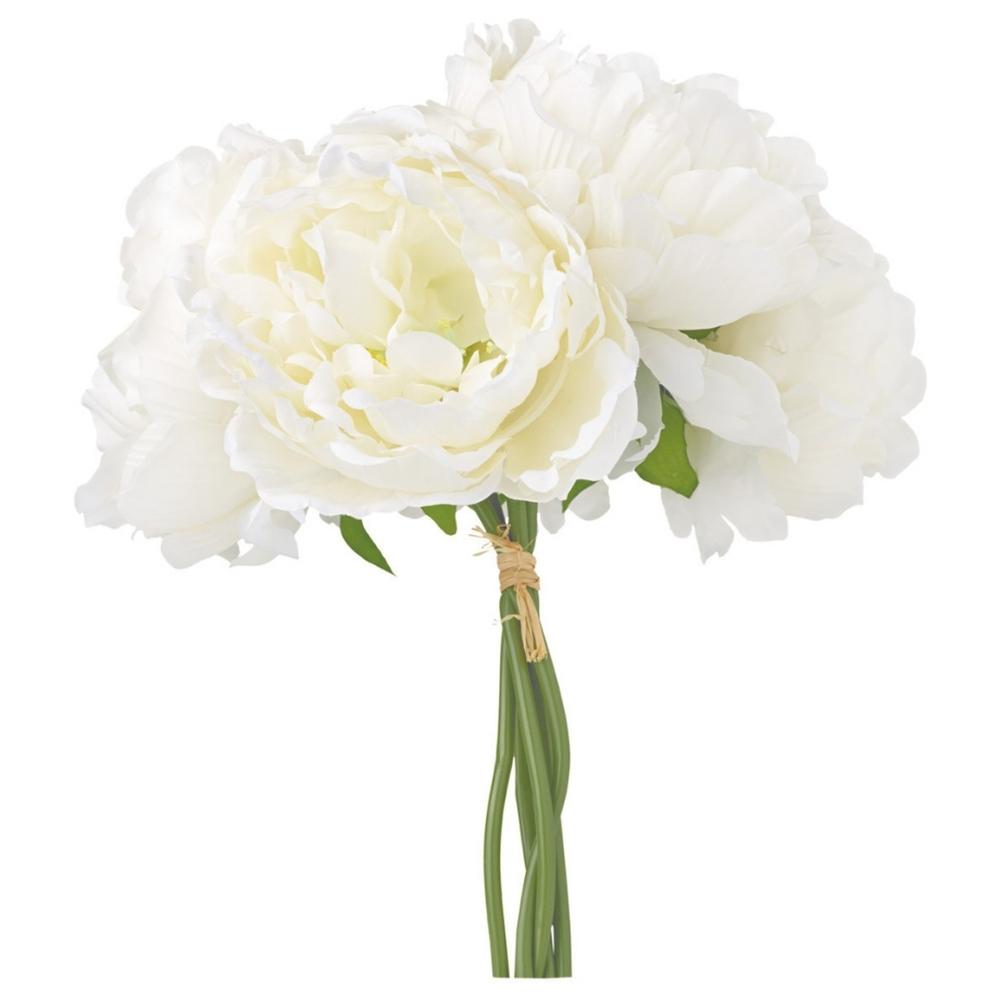 [722234] Lot de 5 Pivoines Blanches Kasa 20 cm