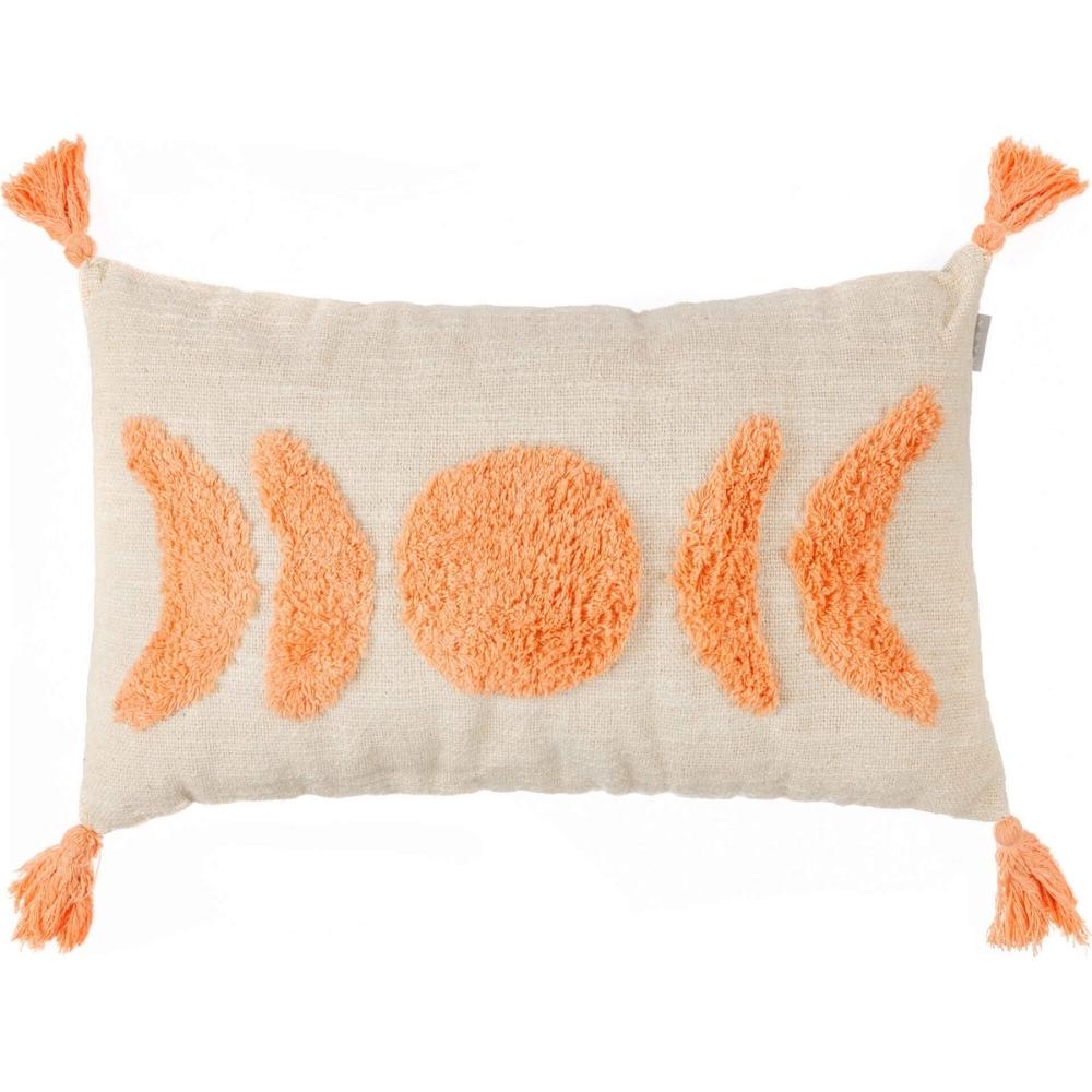 [721863] Coussin Rectangulaire Lune Orange Naturel Kasa 30x50 cm