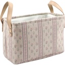 Panier Rectangulaire Tissu Fleurs Brut Kasa 27x18cm