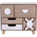 Mobile Bois Miniature 5 Tiroirs Kasa 28x10x25 cm