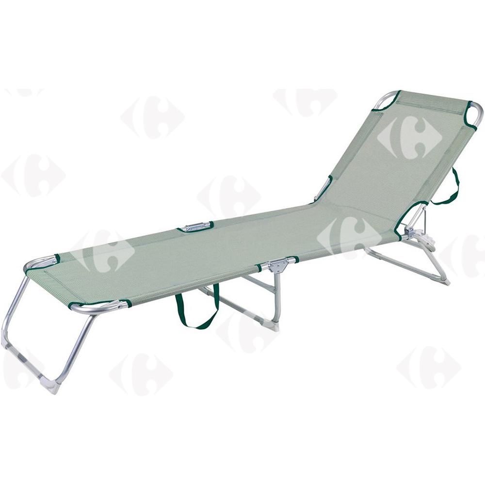 [679713] Bain de Soleil Transat Aluminium Mix Acier et Textiline 188x58cm