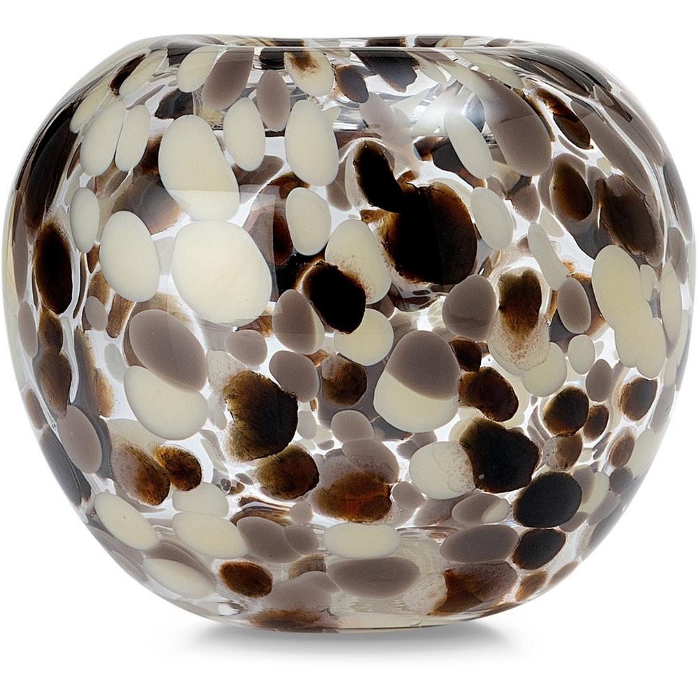 Vase en Verre à Pois Marron Kasa 20x16 cm