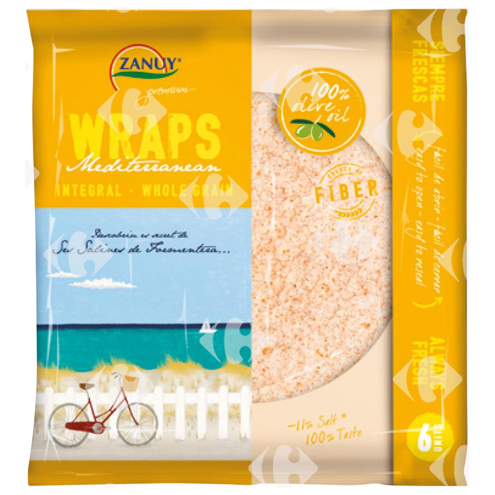 [695666] Wraps Blé Complet à l'Huile d'Olive Zanuy 240g.