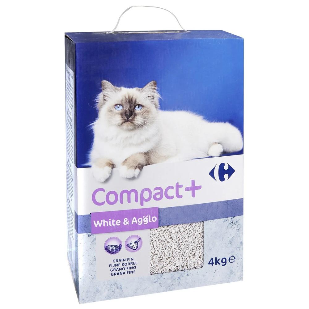 Litière pour Chat Blanche Agglomérante Carrefour 4kg