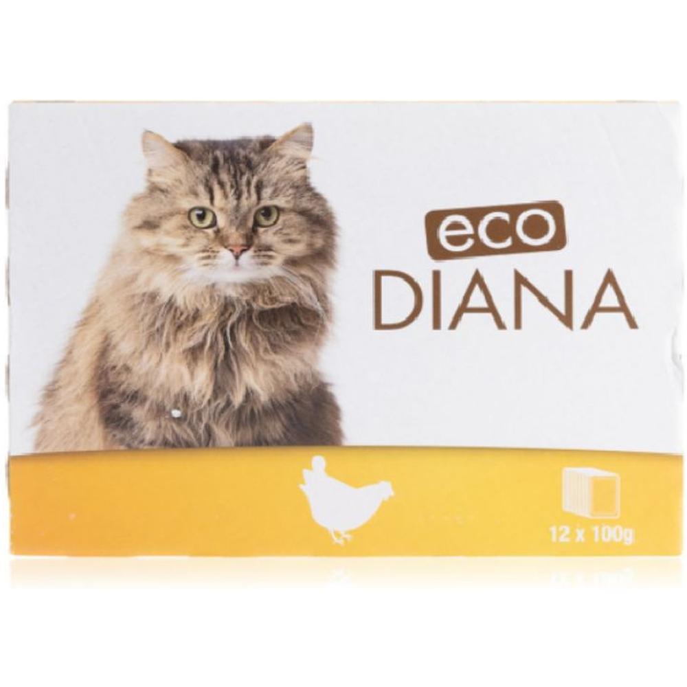 [666852] Pochons Pour Chat au Poulet Eco Diana 12x100g