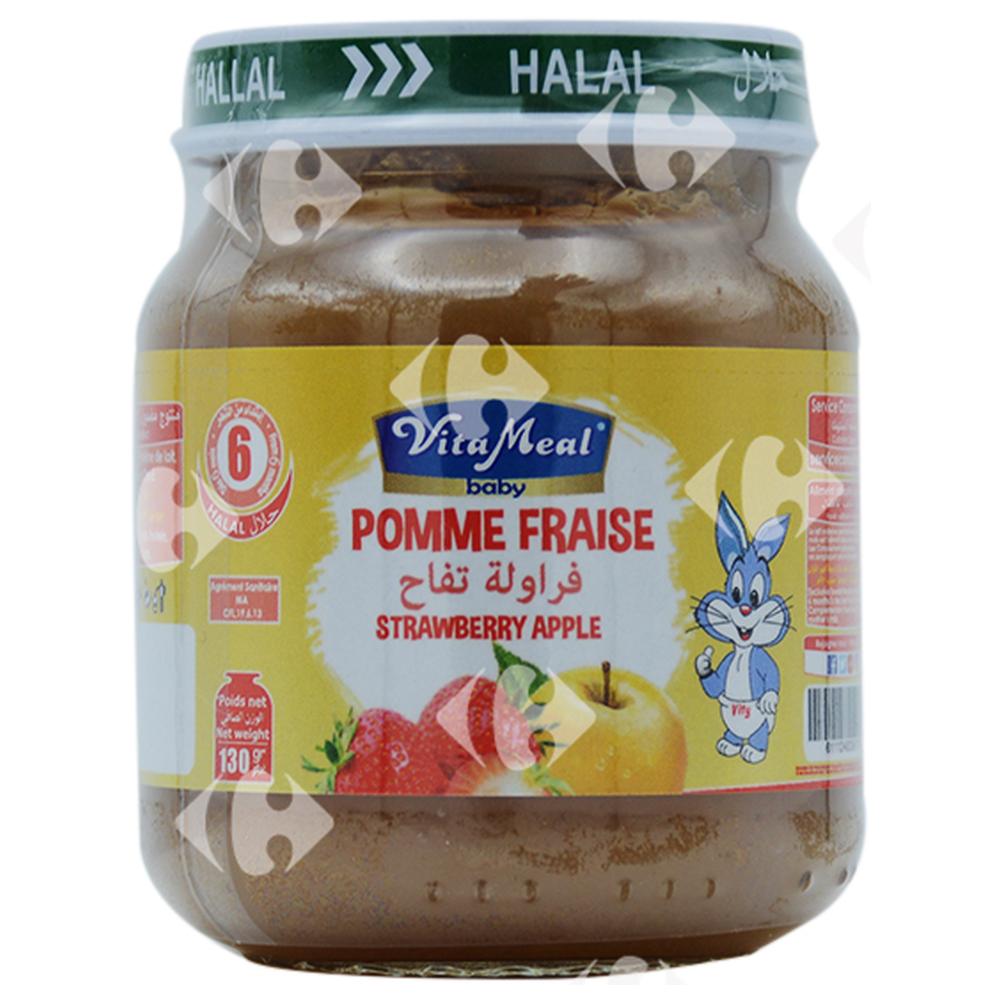 [616644] Compote de Pomme et Fraise sans Gluten ni Lactose Vitameal 130g