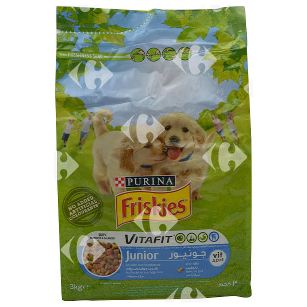 Croquettes au Poulet, Lait et Légumes pour Chiens Junior Friskies 3kg