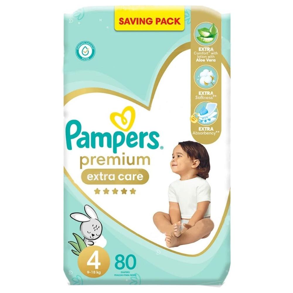 Couches Bébé Premium Care Taille 4 (9-18 Kg) Pampers 80 unités