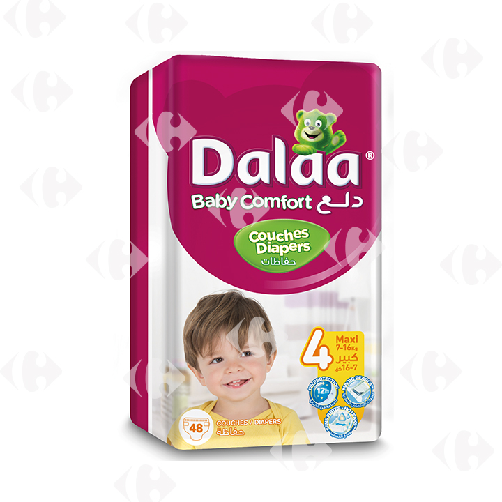 Couches Taille 4 Maxi Dalaa Jumbo Pack 48 unités