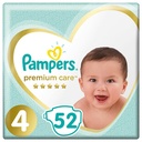 Couches Bébé Premium Care Taille 4 (9-18kg) Pampers 52 unités